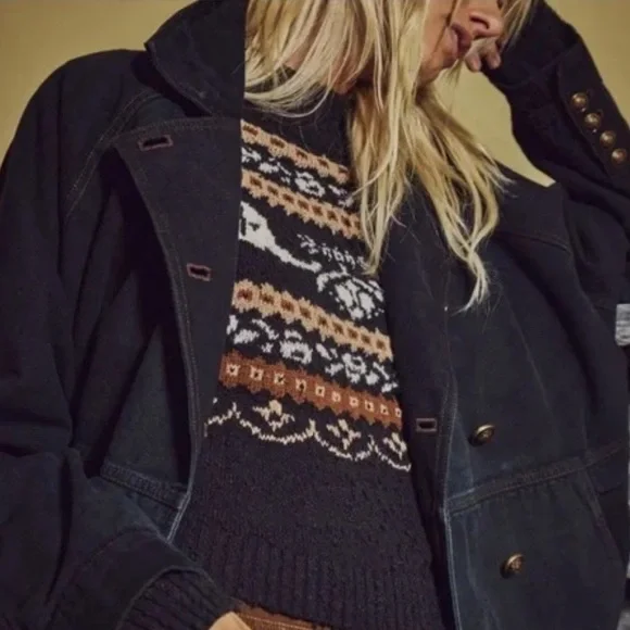 Free People Viva Surplus Jacket in Black - Picture 4 of 8